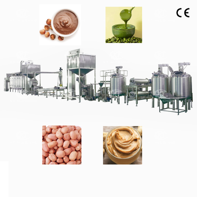 Good price SS304 Full-Automatic Peanut Butter Production Line with 500-2000kg/h Capacity for Nut Paste Making online