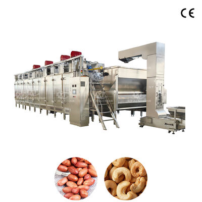 Industrial Automatic Cashew Peanut Hazelnut Roasting Machine Continuous Nut Roaster 500‑2000kg/H For Food Processing Plant